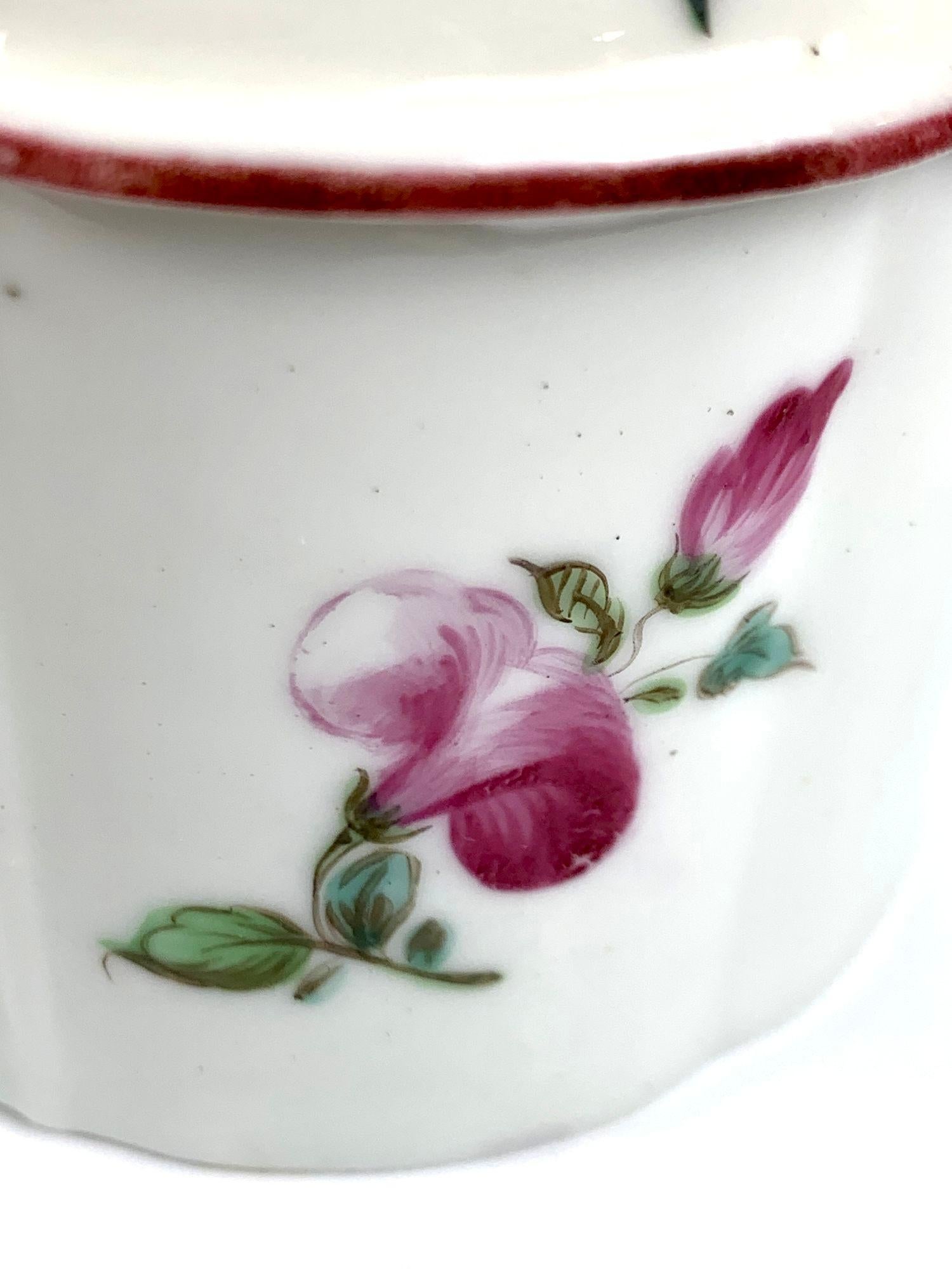 18th Century French Lady's Blush Pot Mennecy Soft Paste Porcelain Hand-Painted 2