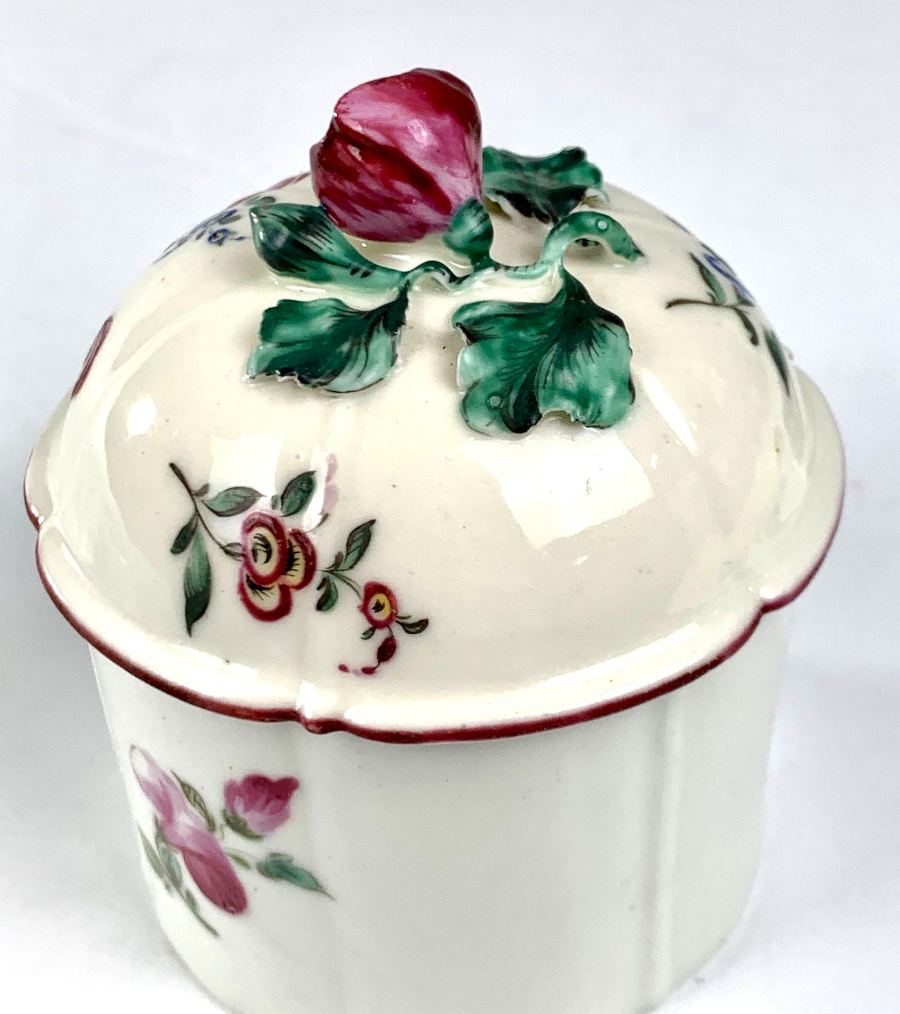 18th Century French Lady's Blush Pot Mennecy Soft Paste Porcelain Hand-Painted 3