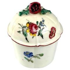 18th Century French Lady's Blush Pot Mennecy Soft Paste Porcelain Hand-Painted
