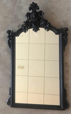 18th Century French Large Flemish Baroque Walnut Ebonized Mirror
