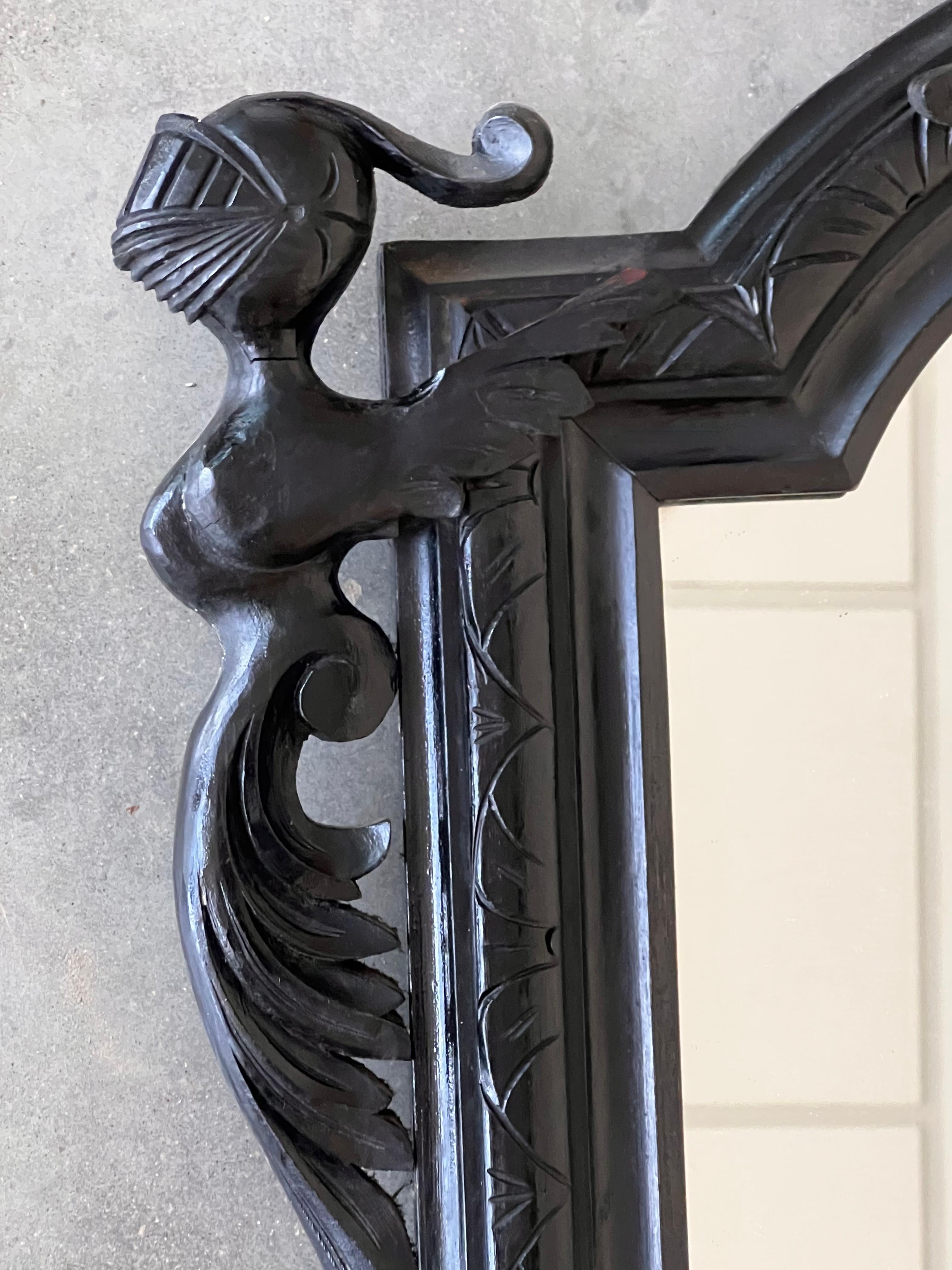 18th Century French Large Flemish Baroque Walnut Ebonized Mirror For Sale 3