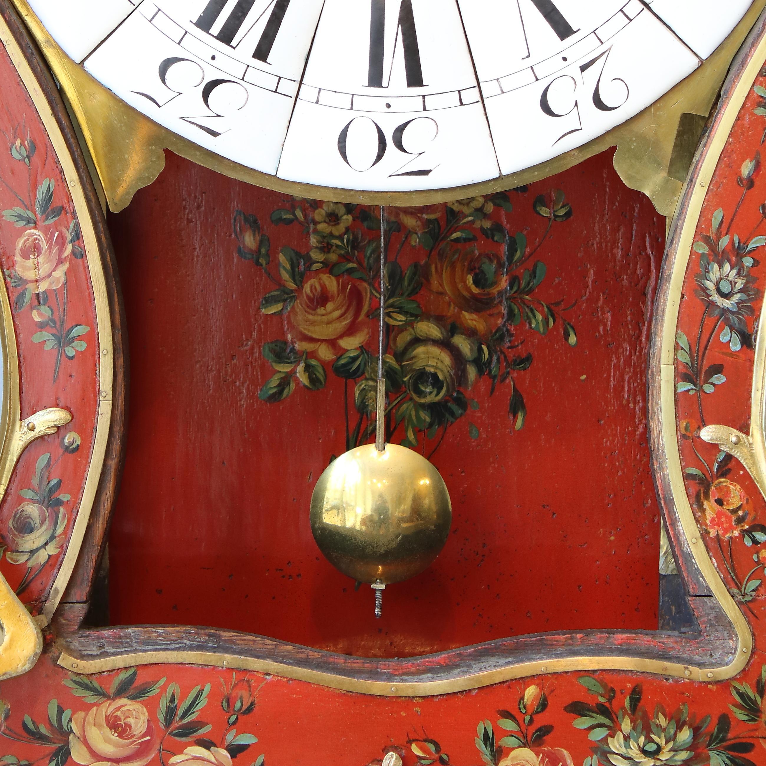 18th Century French Large Vernis Martin Gilt Bronze Cartel Clock and Console For Sale 5