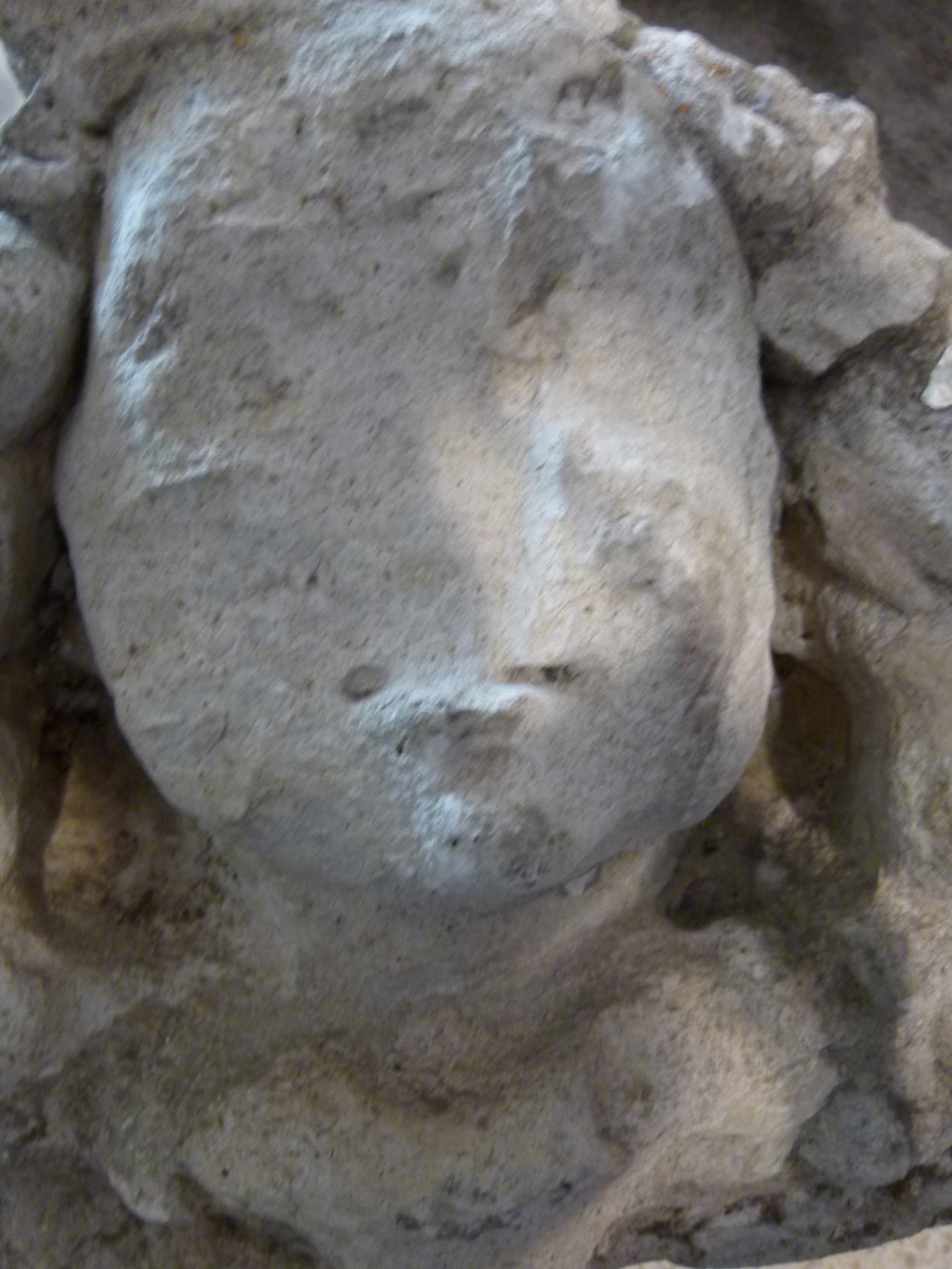 French Limestone Capital representing the head of a woman 2