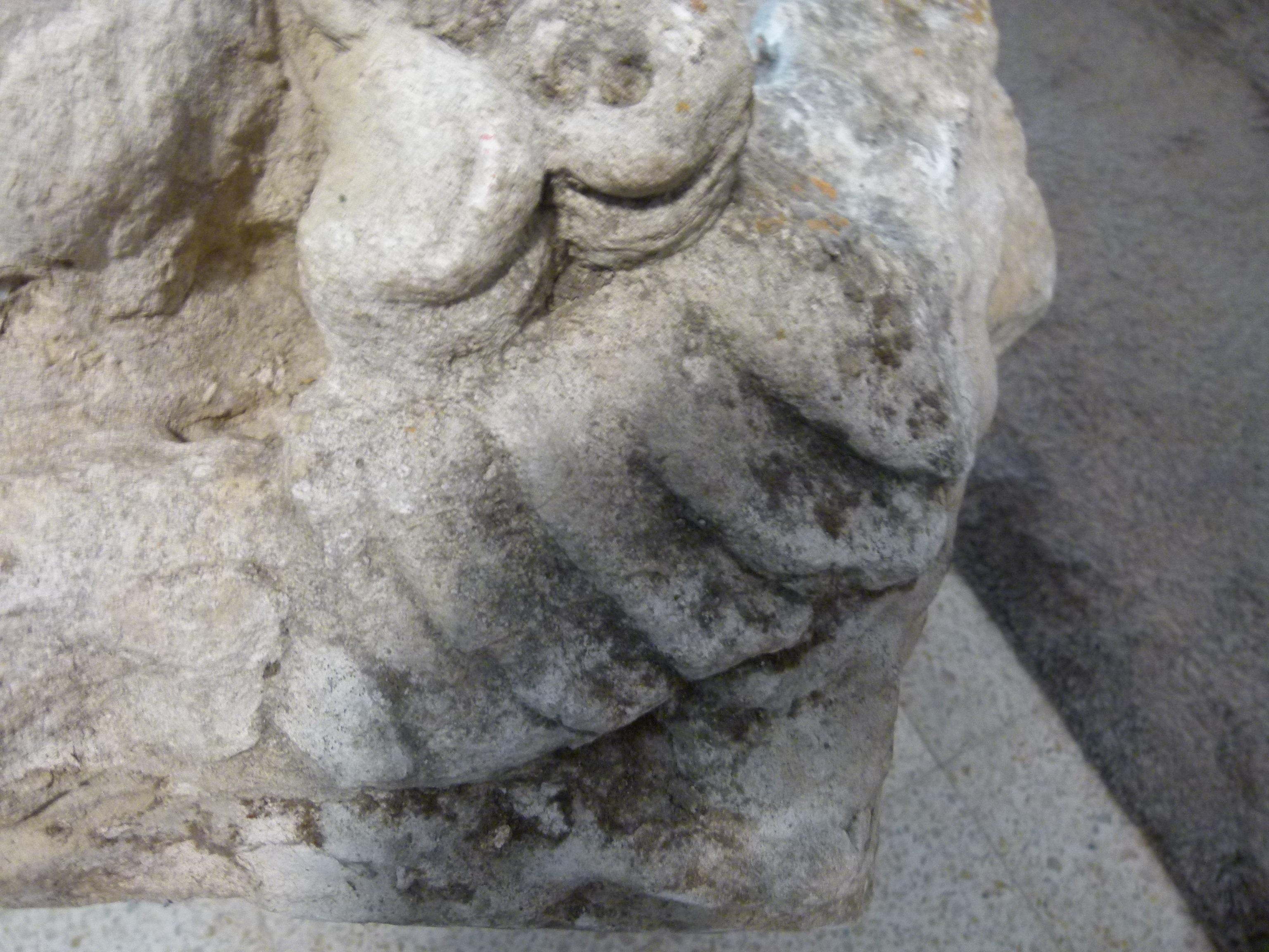 French Limestone Capital representing the head of a woman 3