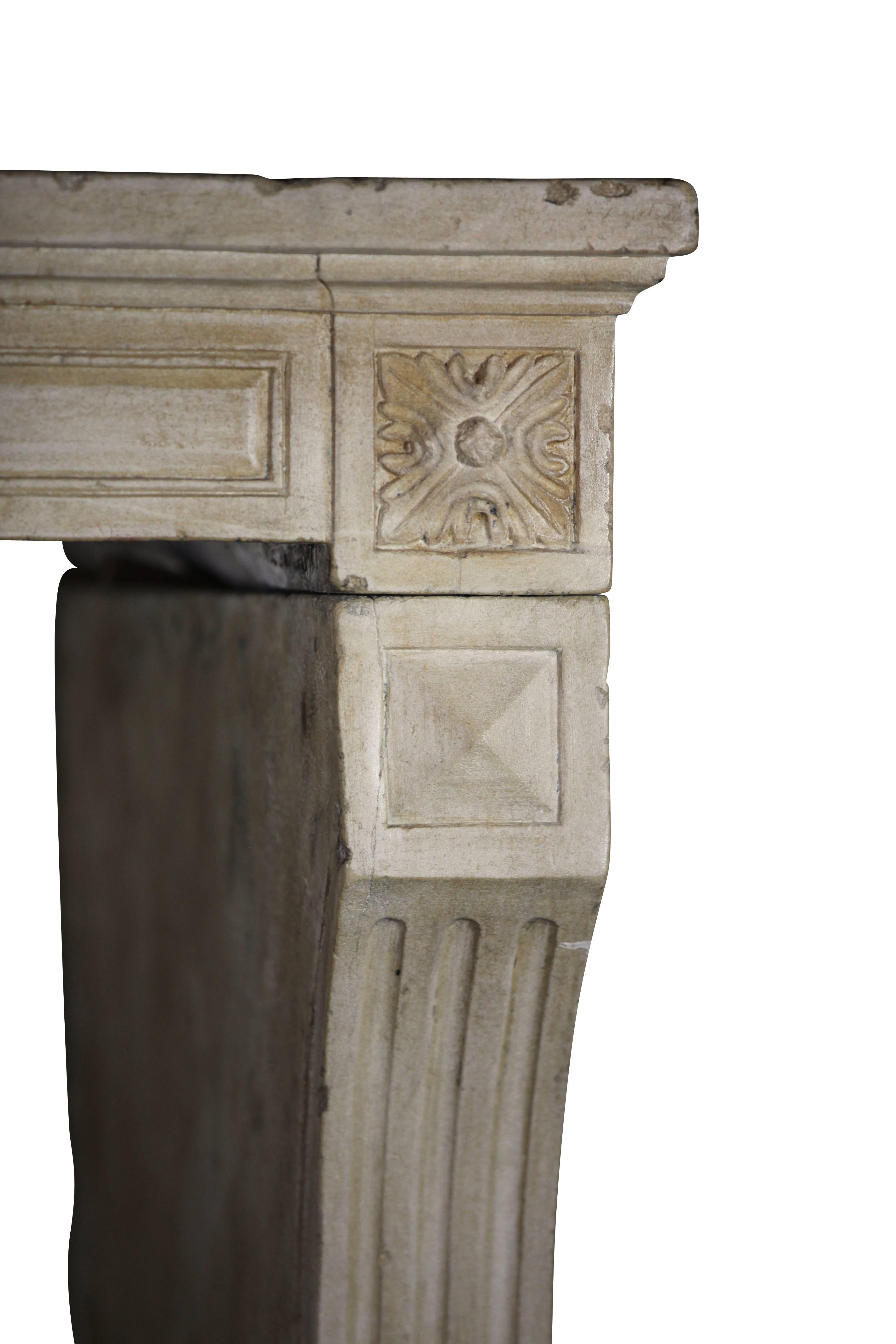 18th Century French Limestone Country Antique Fireplace Surround 2