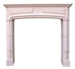 18th Century French Limestone Fire Mantel