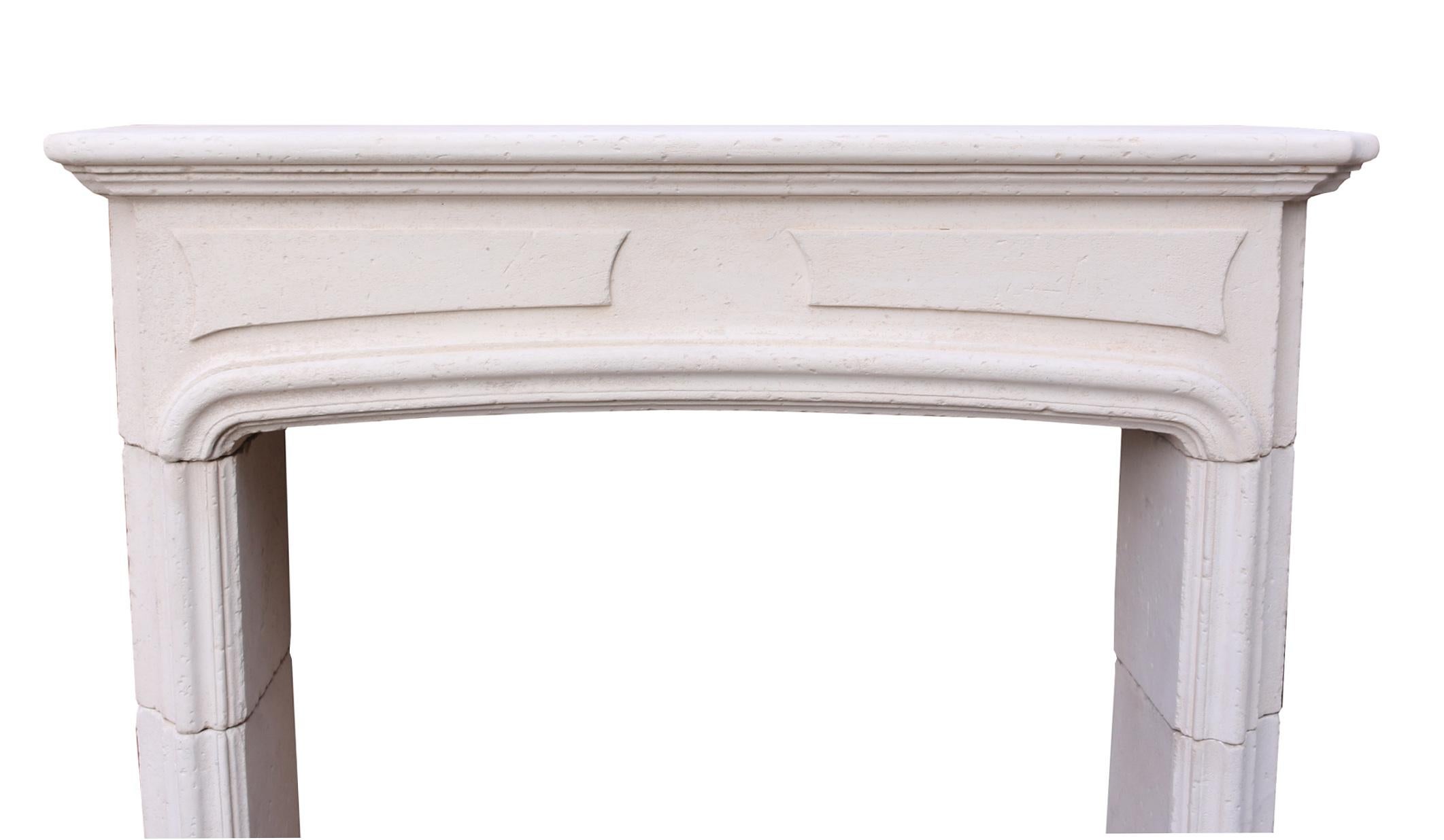 18th Century French Limestone Fire Mantel In Good Condition For Sale In Wormelow, Herefordshire