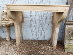 White French Limestone Fireplace Mantel