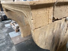 18th Century French Limestone Fireplace Mantel