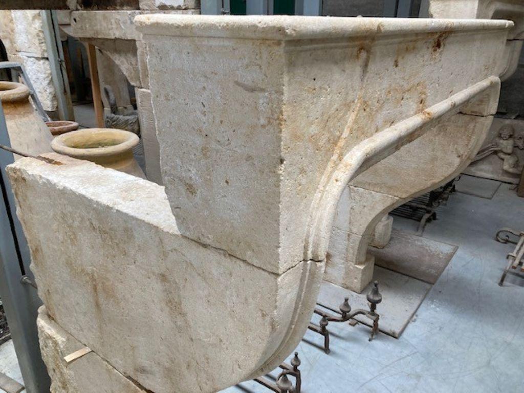 Charming French limestone fireplace mantel, dating from the 18th century.
Inside dimensions : 120cm wide and 106cm high.