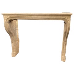 18th Century French Limestone Fireplace Mantel