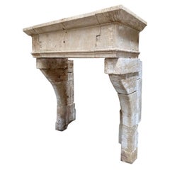18th Century French Limestone Fireplace Mantel