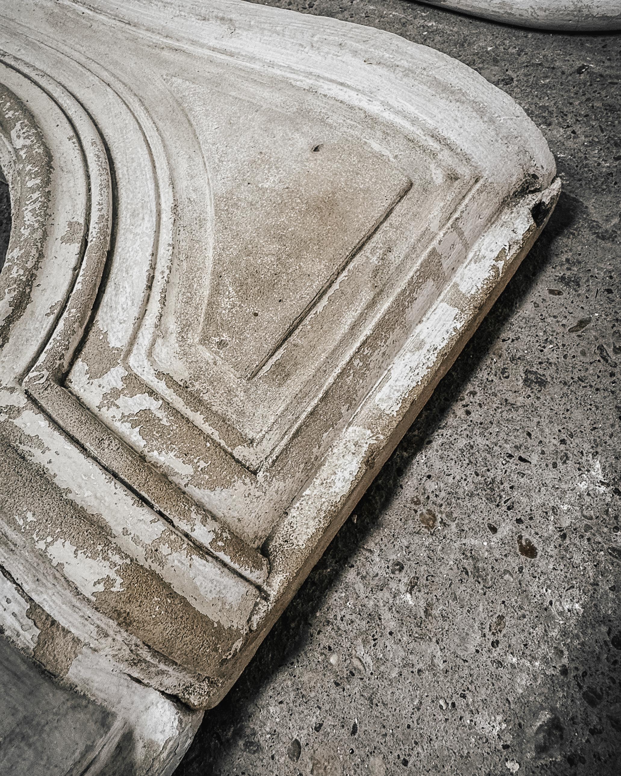 18th Century French Limestone Fireplace Mantel with Shell Detail 12