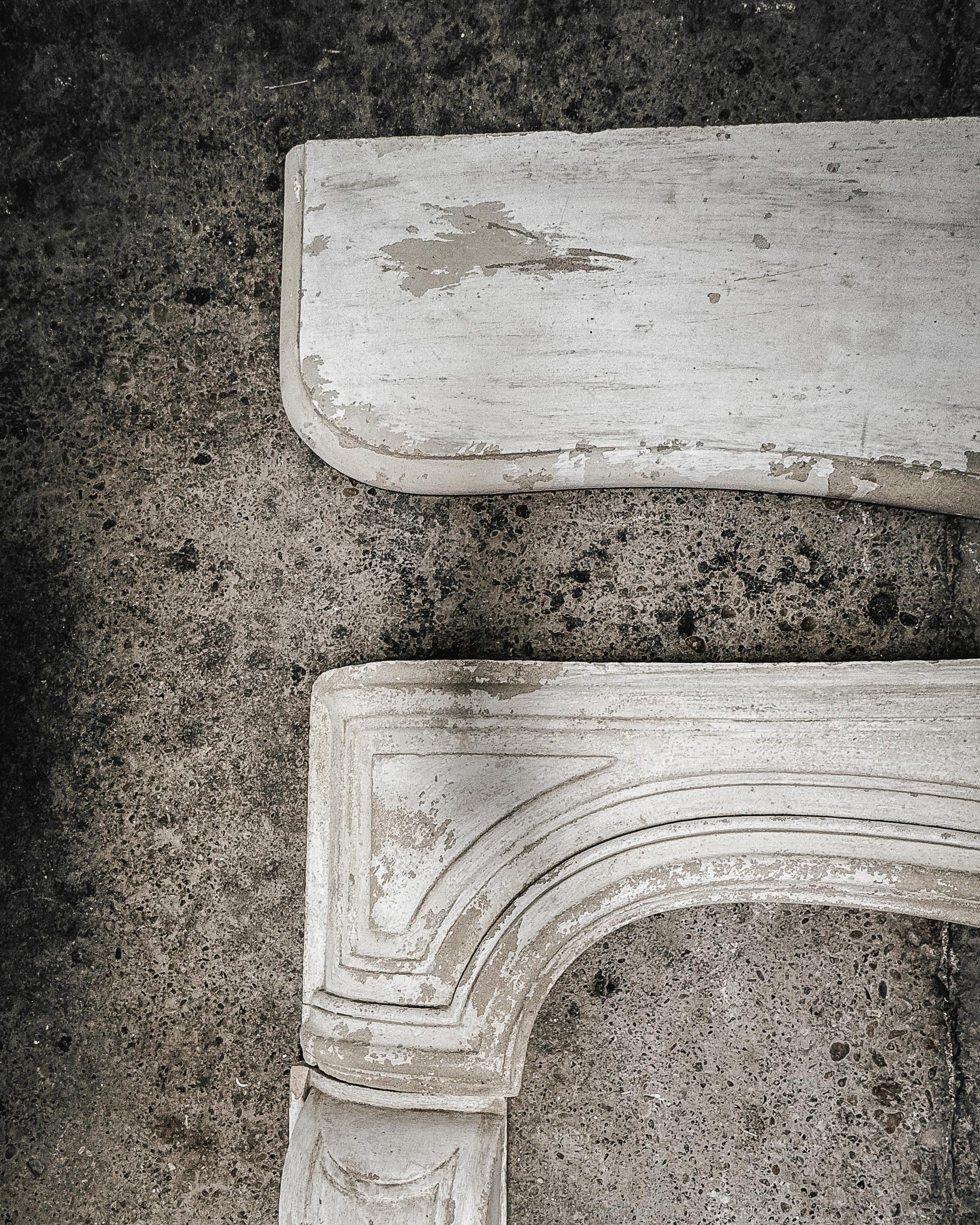 18th Century French Limestone Fireplace Mantel with Shell Detail 3