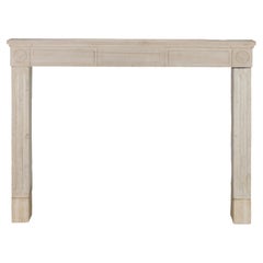 18th Century French Limestone Fireplace Surround In Louis XVI Style