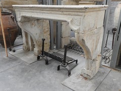 18th Century French Limestone Louis XIV Fireplace