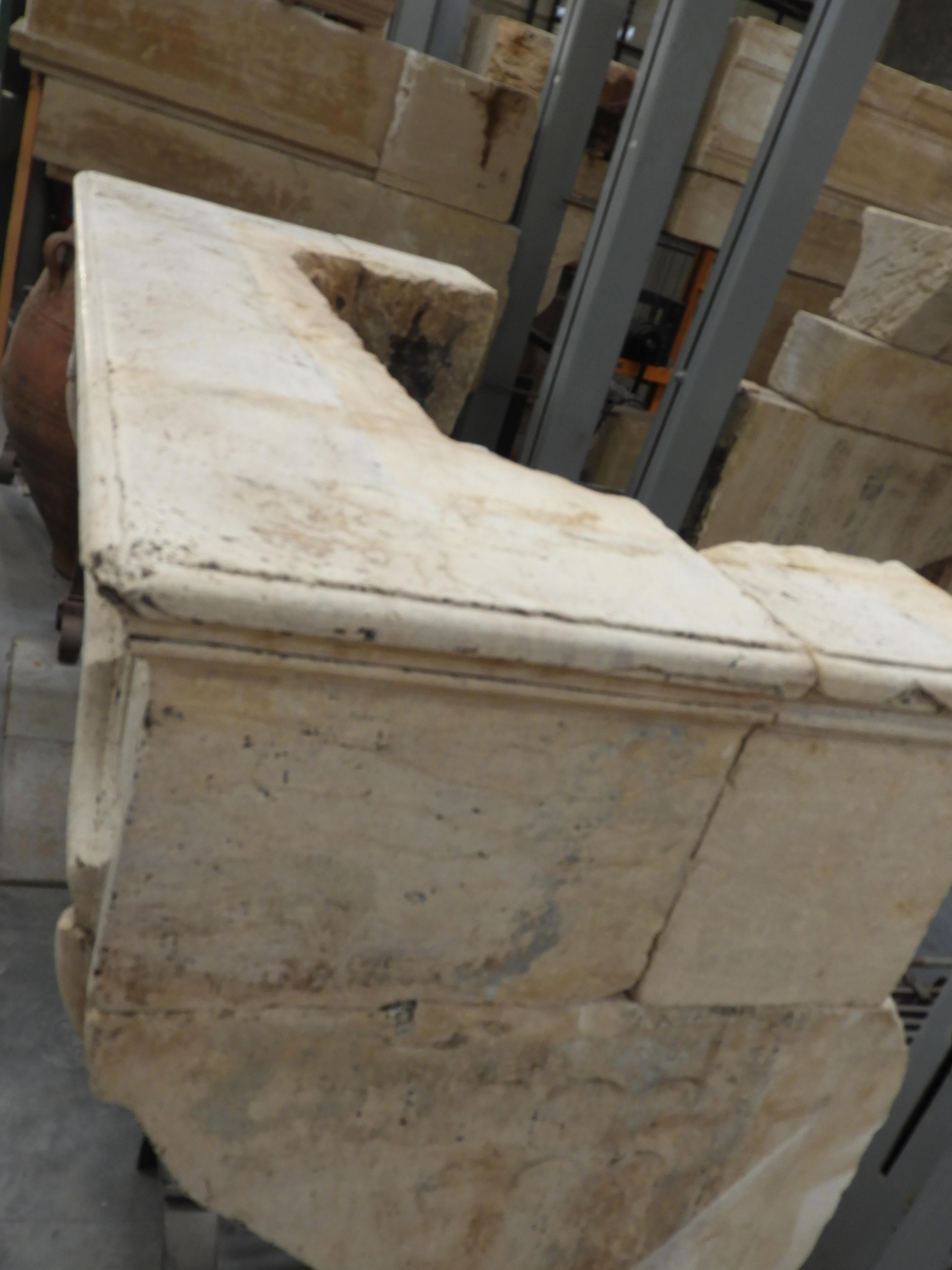 18th Century and Earlier 18th Century French Limestone Louis XIV Fireplace For Sale