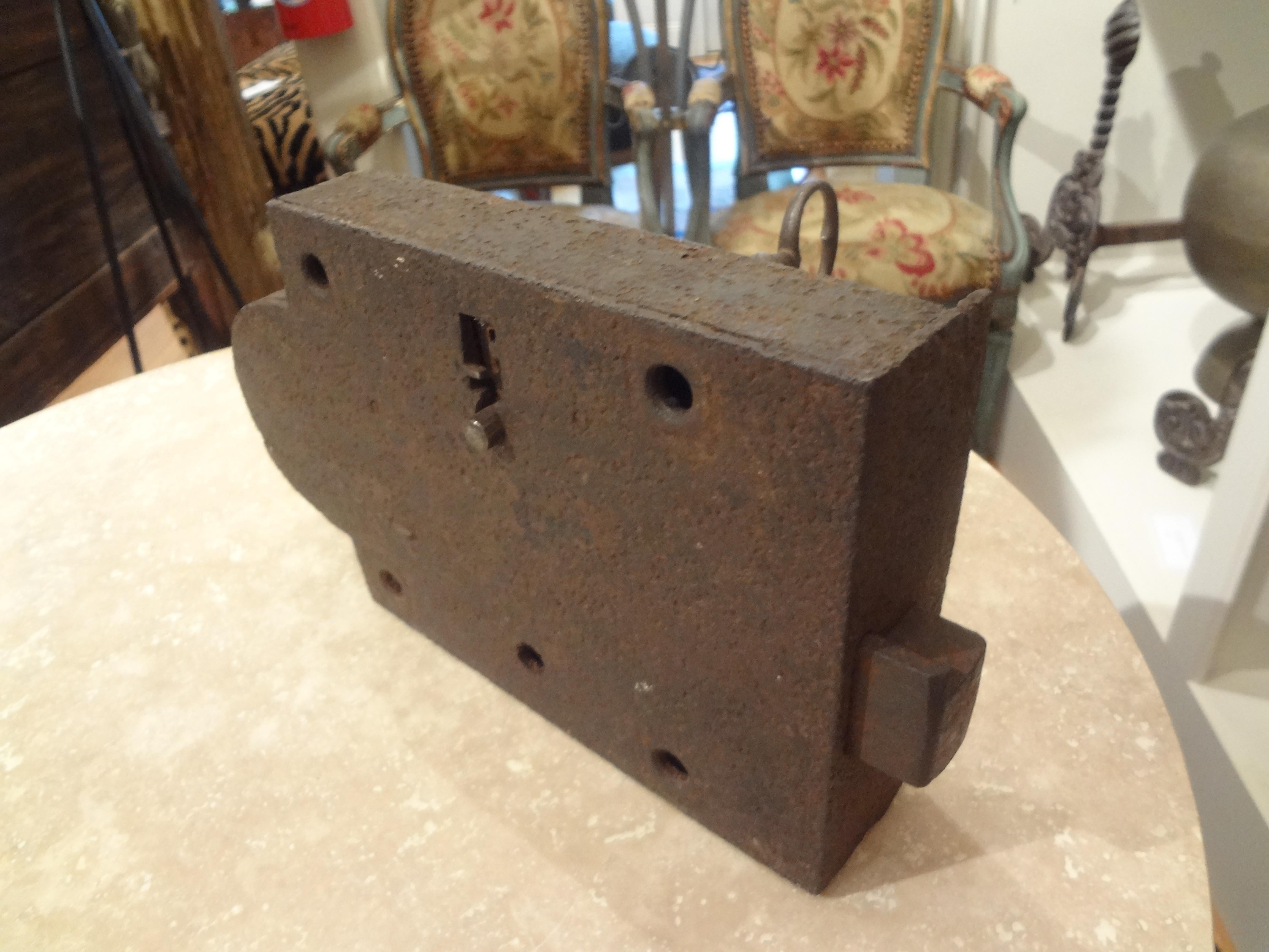 Large 18th Century French Lock and Key For Sale 5