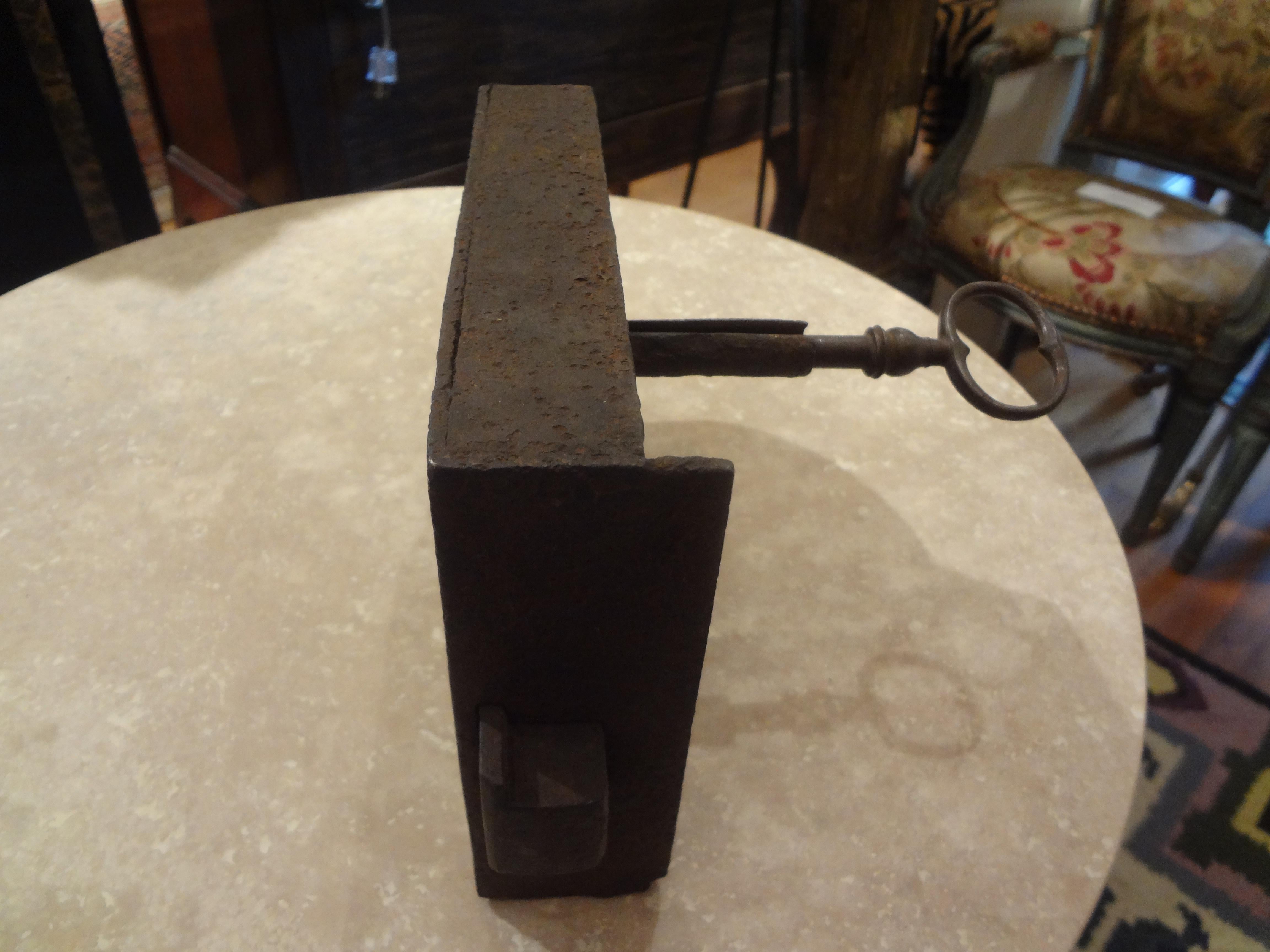 Large 18th Century French Lock and Key For Sale 3