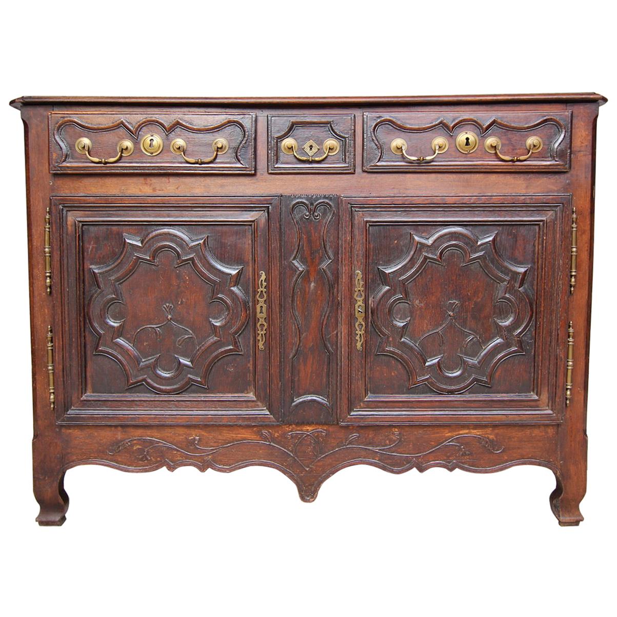 18th Century French Lorraine Sideboard Made of Oak