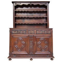 18th Century French Lorraine Vaisselier Buffet Made of Oak