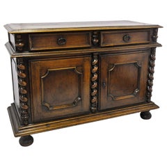 18th Century French Louis XIII Carved Walnut Buffet from the Perigord
