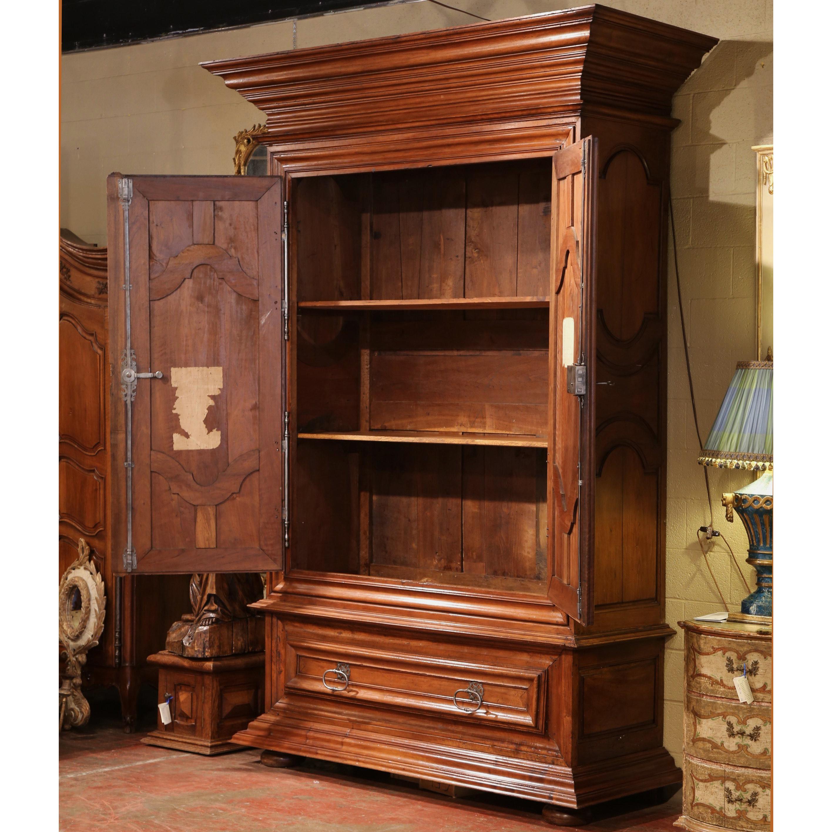 18th Century French Louis XIII Walnut Two-Door Armoire from the Loire Valley For Sale 1