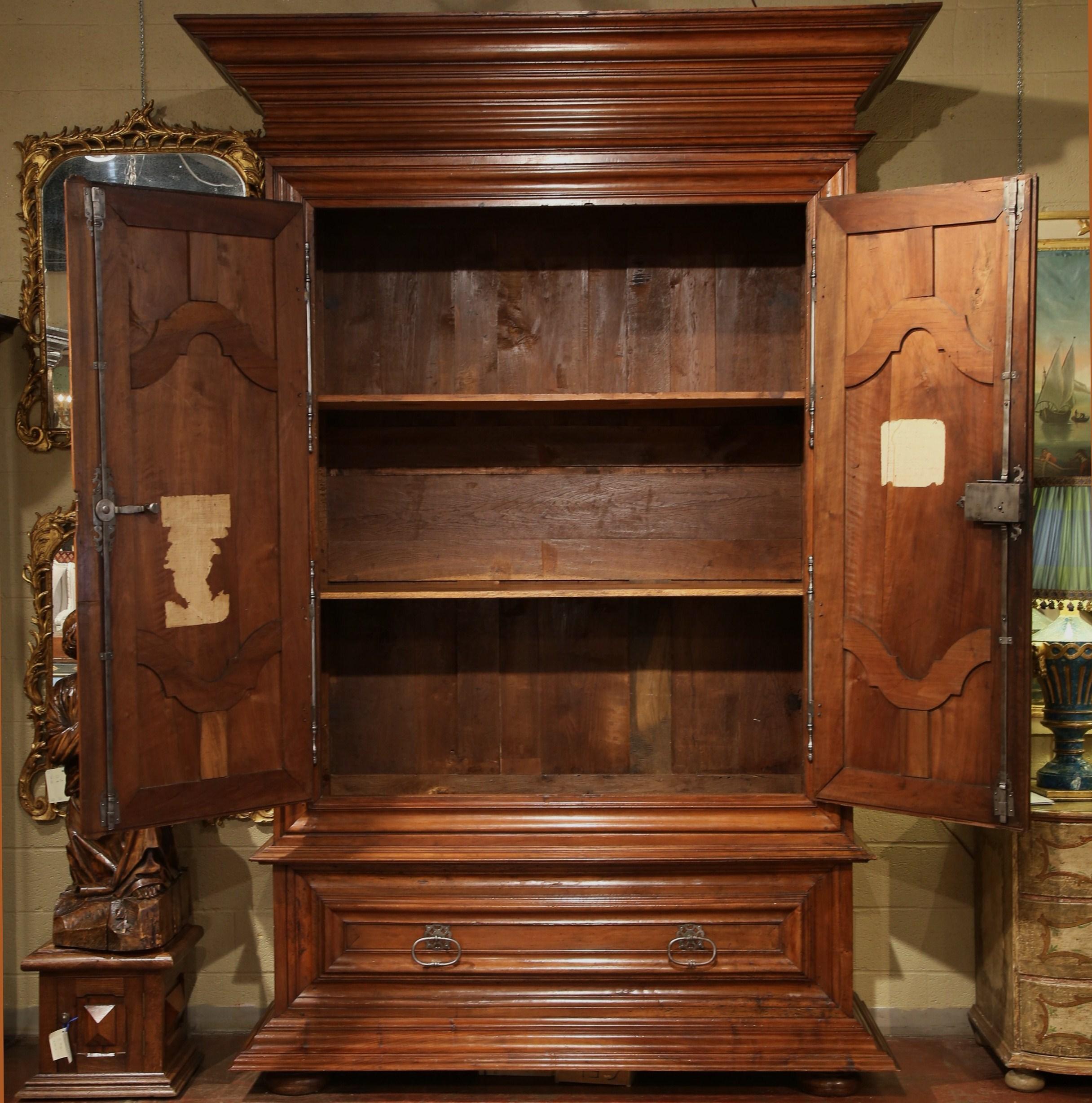 18th Century French Louis XIII Walnut Two-Door Armoire from the Loire Valley For Sale 2