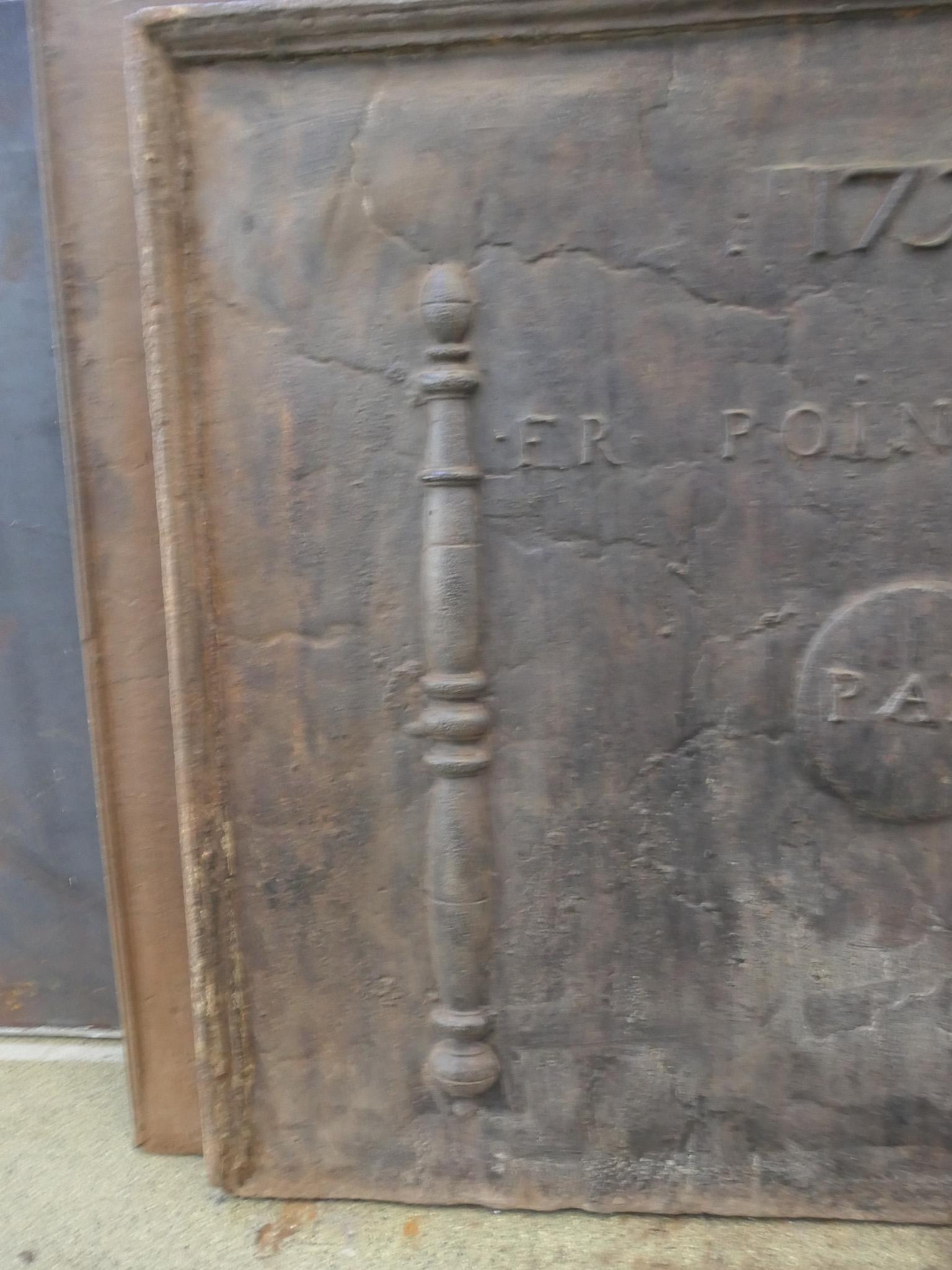 Parafuoco francese del XVIII secolo Luigi XIV 