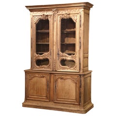 18th Century French Louis XIV Bleached Oak Buffet Deux Corps from Normandy