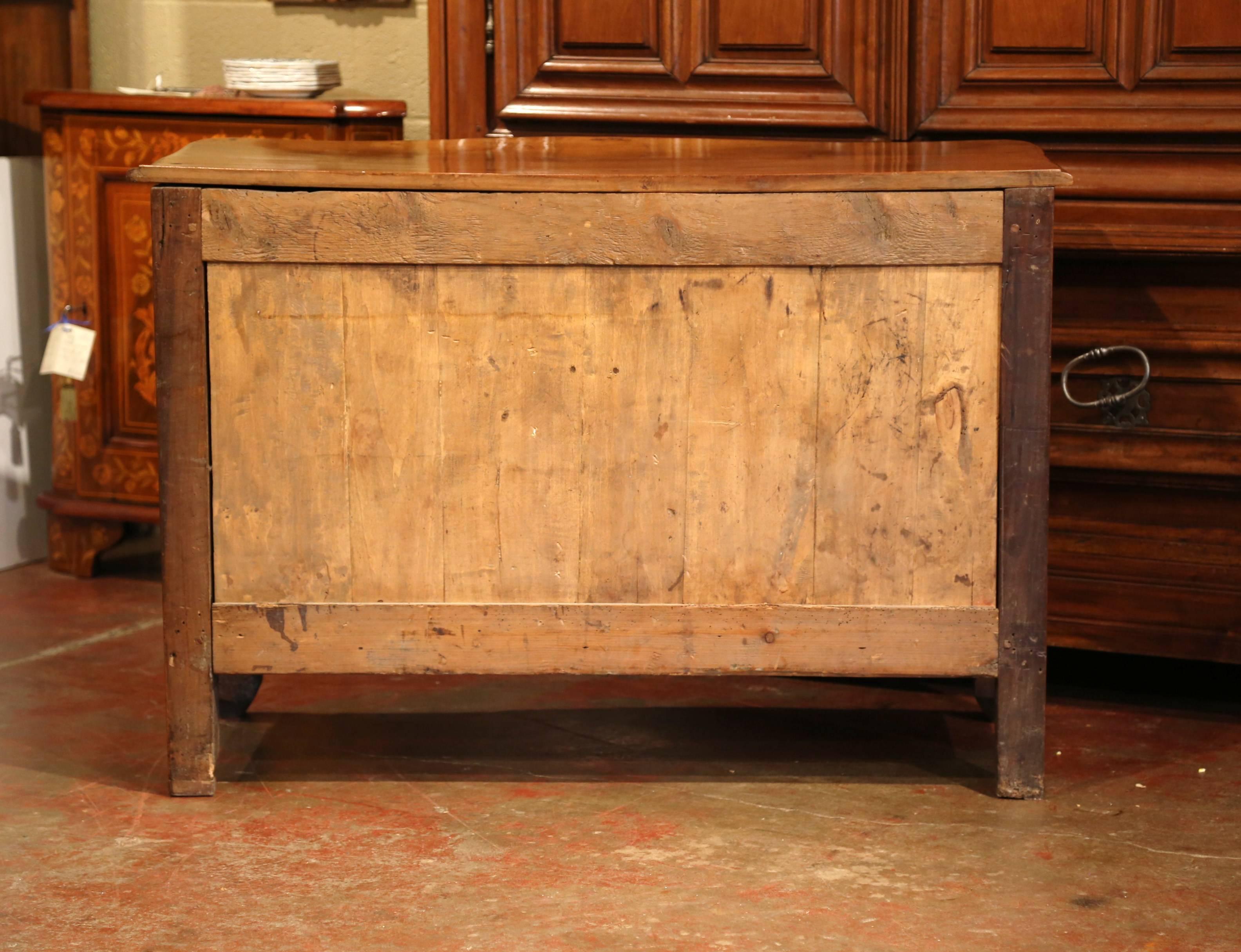 18th Century French Louis XIV Carved Walnut Four-Drawer Chest Commode  For Sale 3