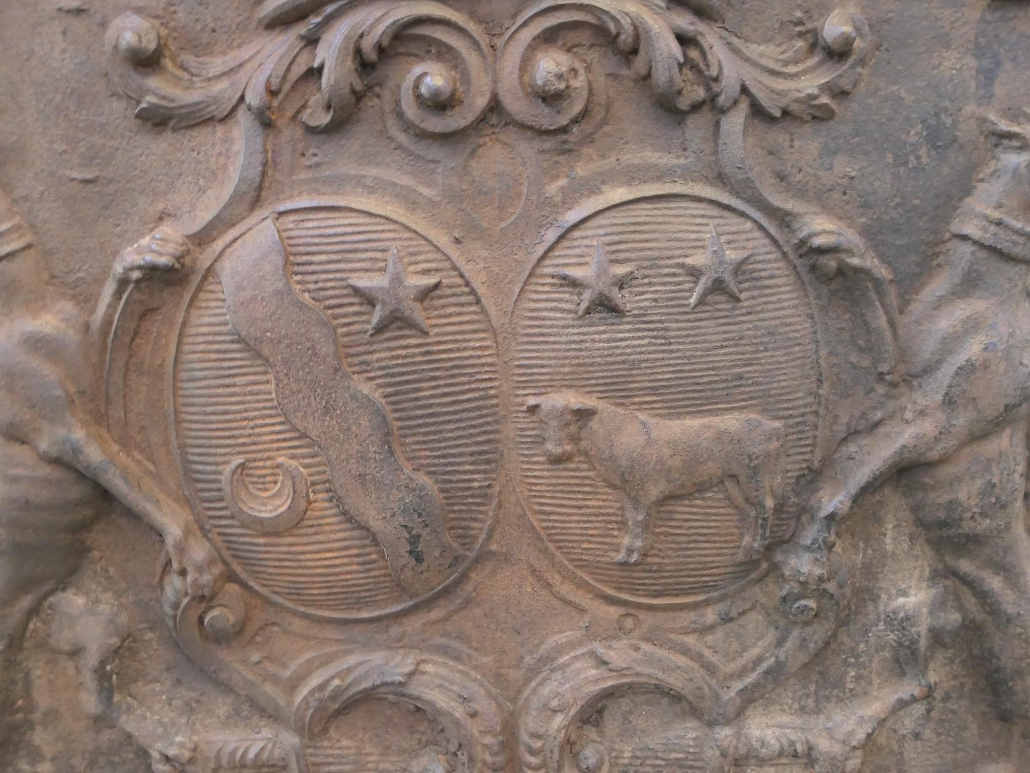 18th Century French Louis XIV 'Coat of Arms' Fireback / Backsplash For Sale 4