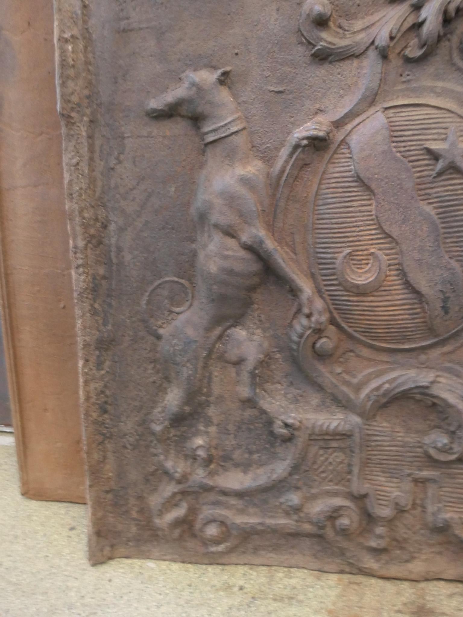 18th Century French Louis XIV 'Coat of Arms' Fireback / Backsplash For Sale 7