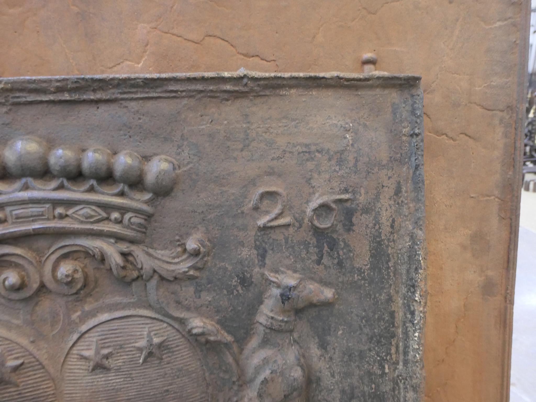 18th Century French Louis XIV 'Coat of Arms' Fireback / Backsplash For Sale 2