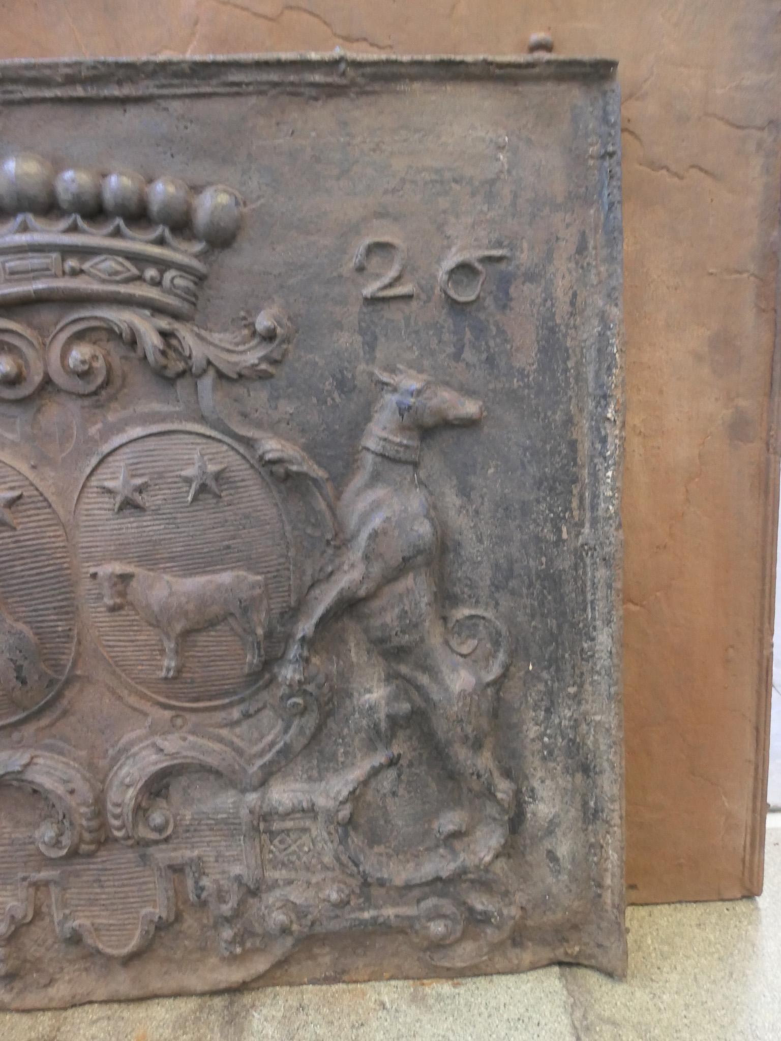18th Century French Louis XIV 'Coat of Arms' Fireback / Backsplash For Sale 3