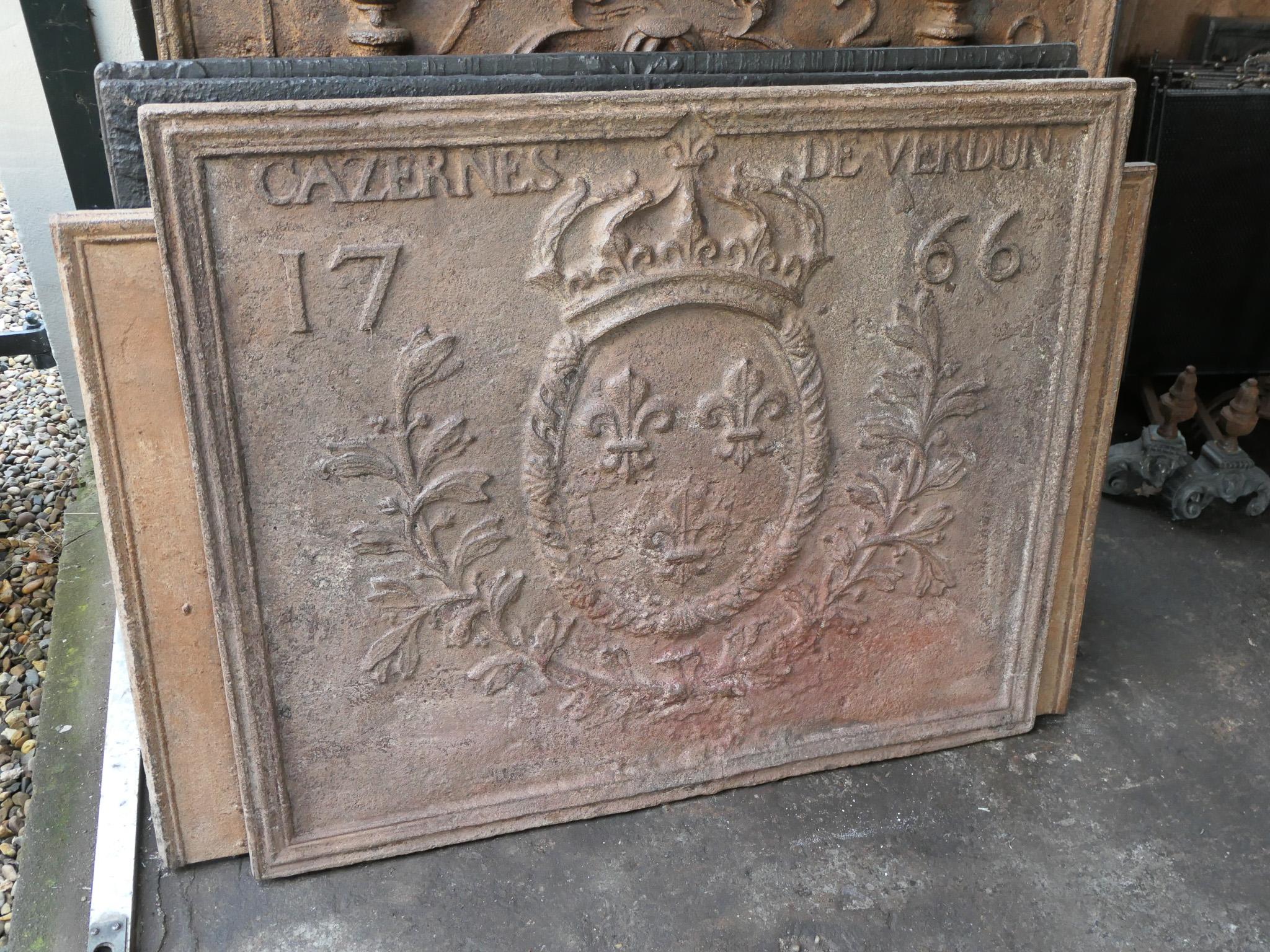 18th Century French Louis XIV 'Coat of Arms' Fireback 2