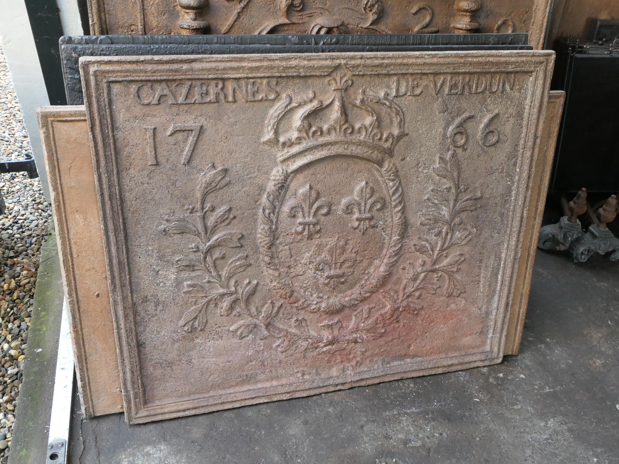 18th Century French Louis XIV 'Coat of Arms' Fireback 3