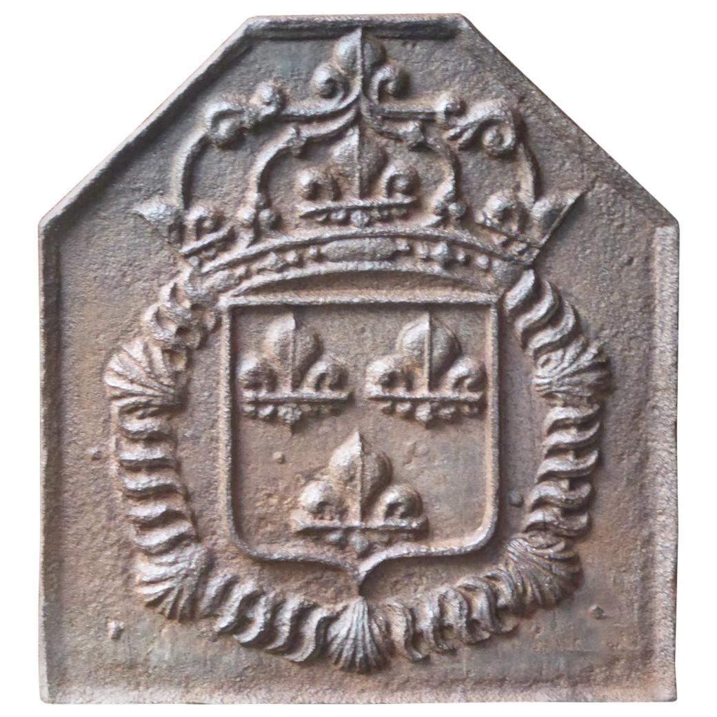18th Century French Louis XIV Fireback / Backsplash with the Arms of France