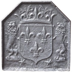 18th Century, French Louis XIV Fireback with the Coat of Arms of France