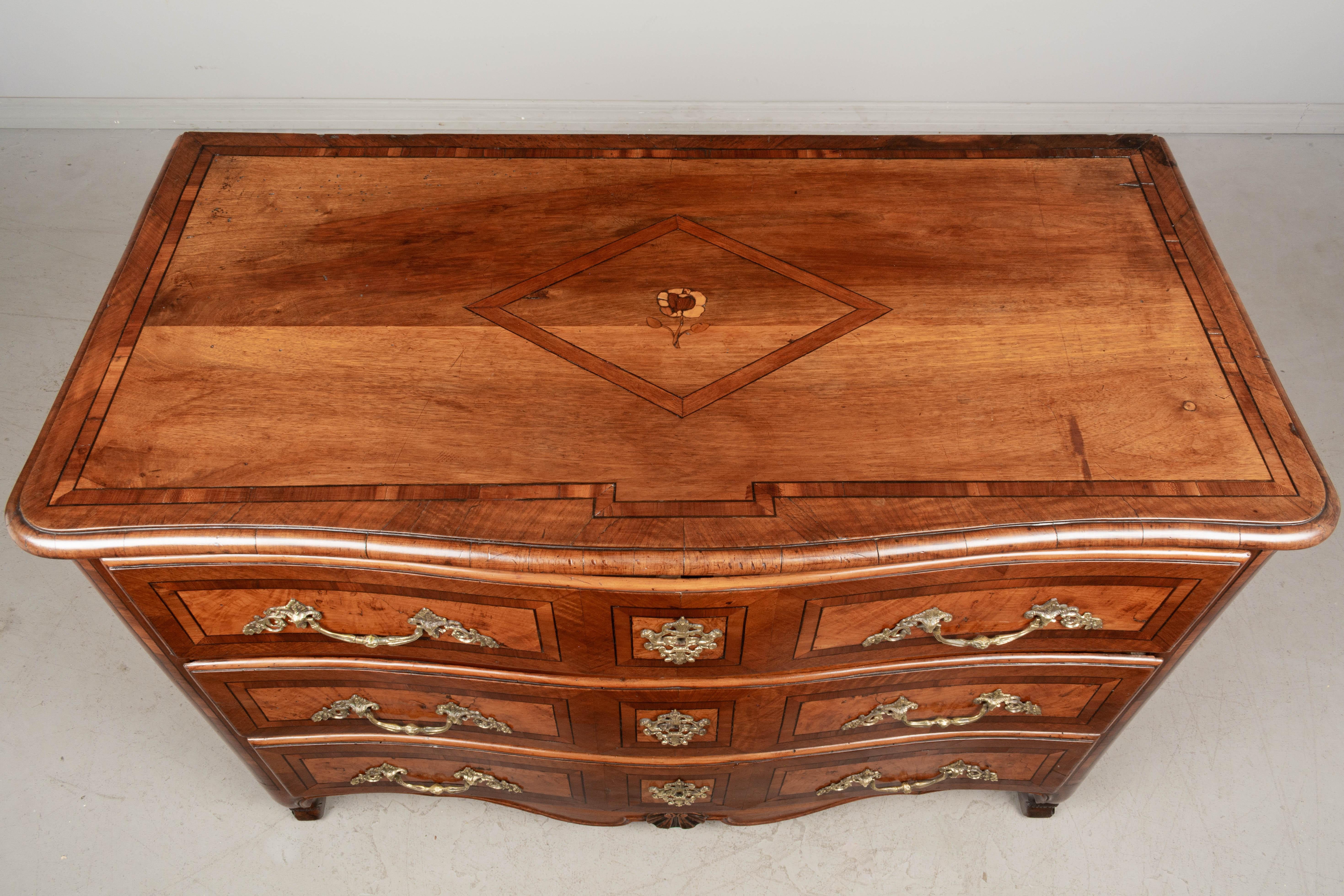 Bronze 18th Century French Louis XIV Marquetry Commode For Sale