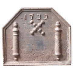 18th Century French Louis XIV 
Saint Andrew
s Cross
 Fireback