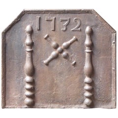 Plaque de cheminée Louis XIV du 18ème siècle « Saint Andrew's Cross »