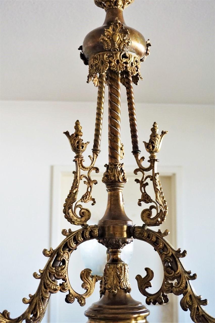 Fine 18th Century French Louis XVI Style Fire-Gilded Bronze Electried Chandelier For Sale 5