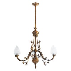 Fine 18th Century French Louis XVI Style Fire-Gilded Bronze Electried Chandelier