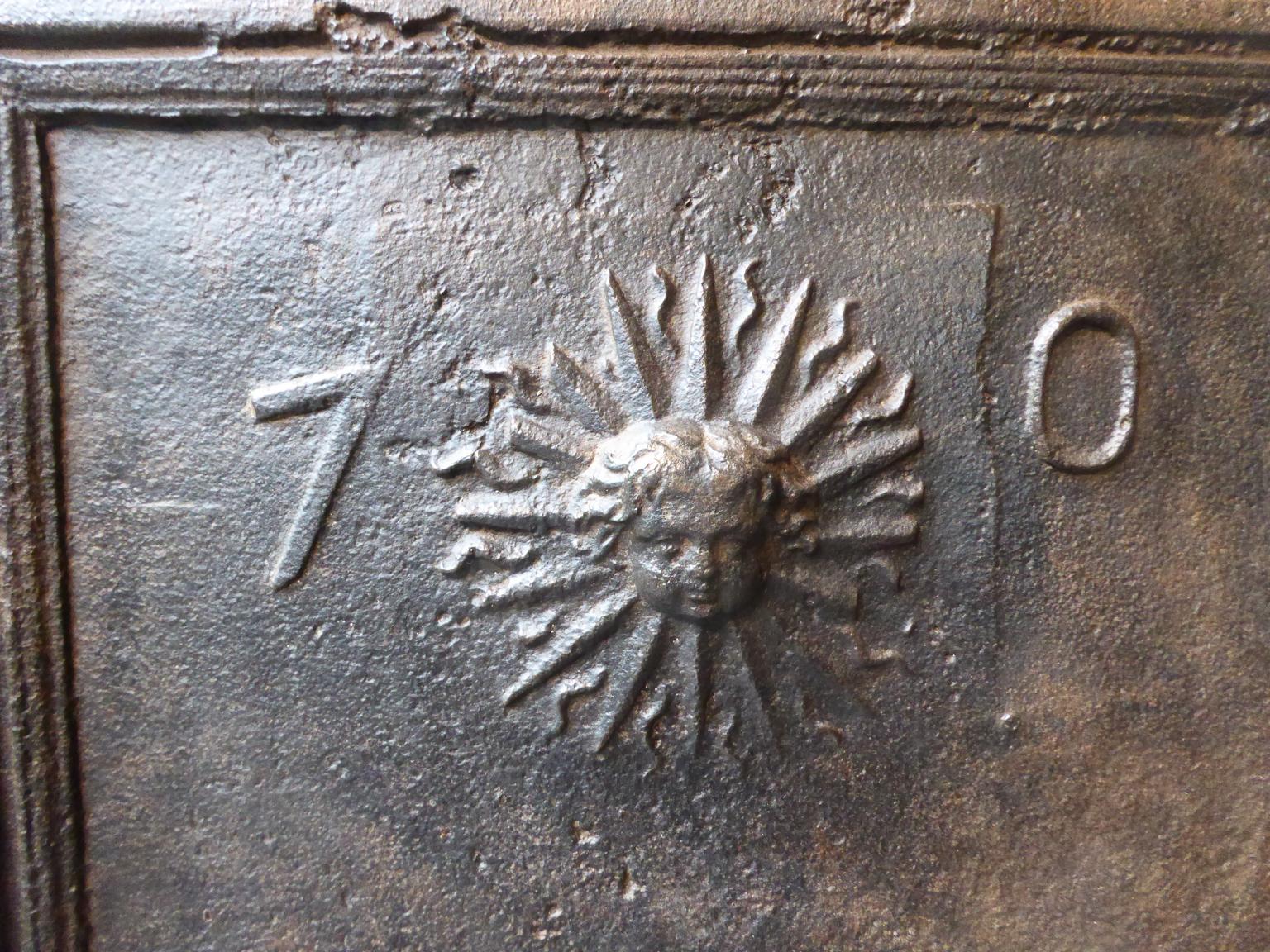 18th Century French Louis XIV 'The Sun' Fireback 2