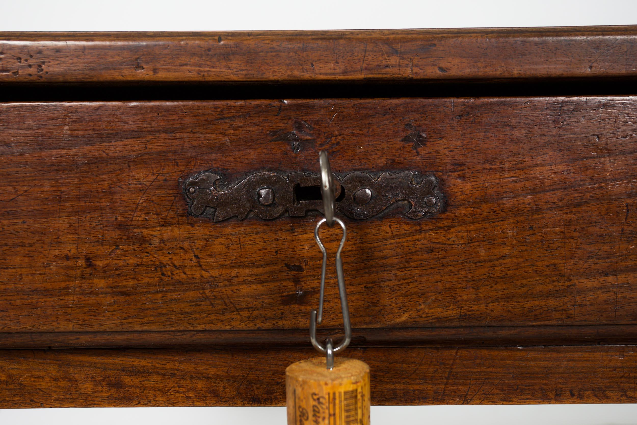 18th Century French Louis XIV Walnut Center Writing Table on Barley Twist Legs 2