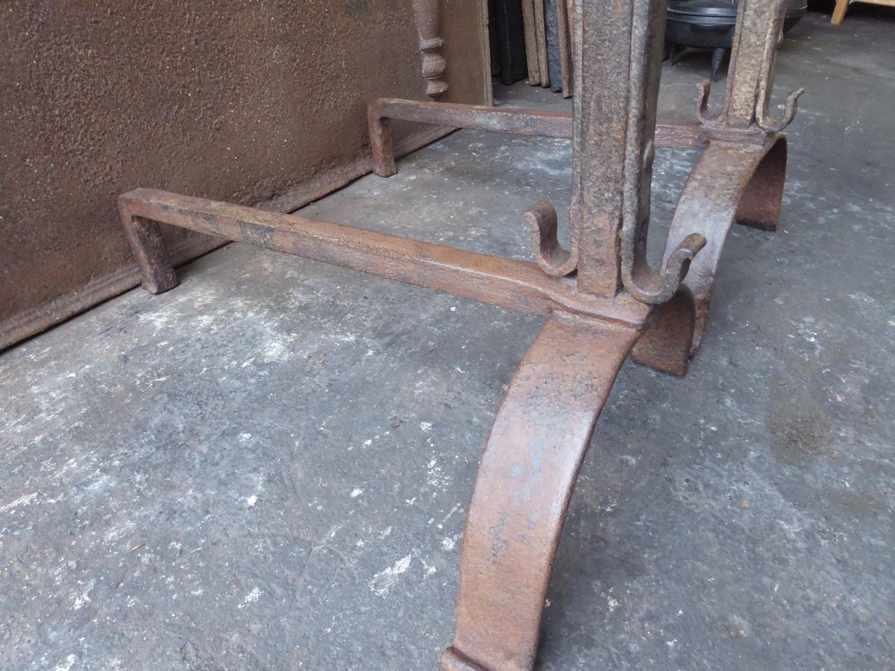 18th Century French Louis XV Andirons or Firedogs For Sale 4