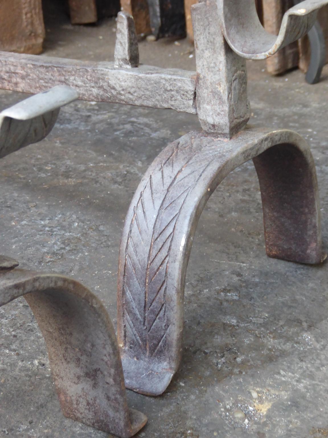 18th Century French Louis XV Andirons or Firedogs For Sale 5