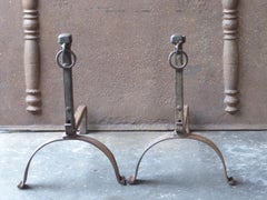 18th Century French Louis XV Andirons or Firedogs