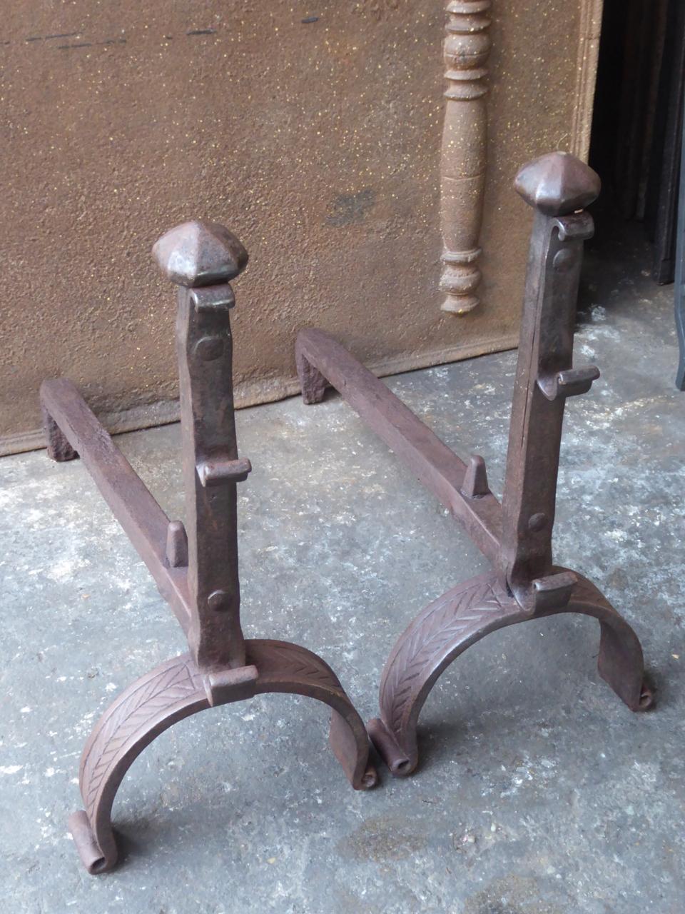 18th Century French Louis XV Andirons or Firedogs In Good Condition In Amerongen, NL